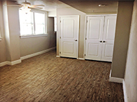 Rehabilitation of the Laguna Hotel Lofts includes original architecture details marble flooring, plaster cornices and painted stencil work on the ceiling.